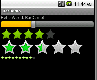 Android開發之SeekBar和RatingBar