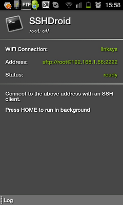SSHDroid in action