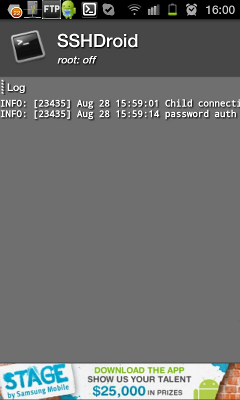 SSHDroid in action
