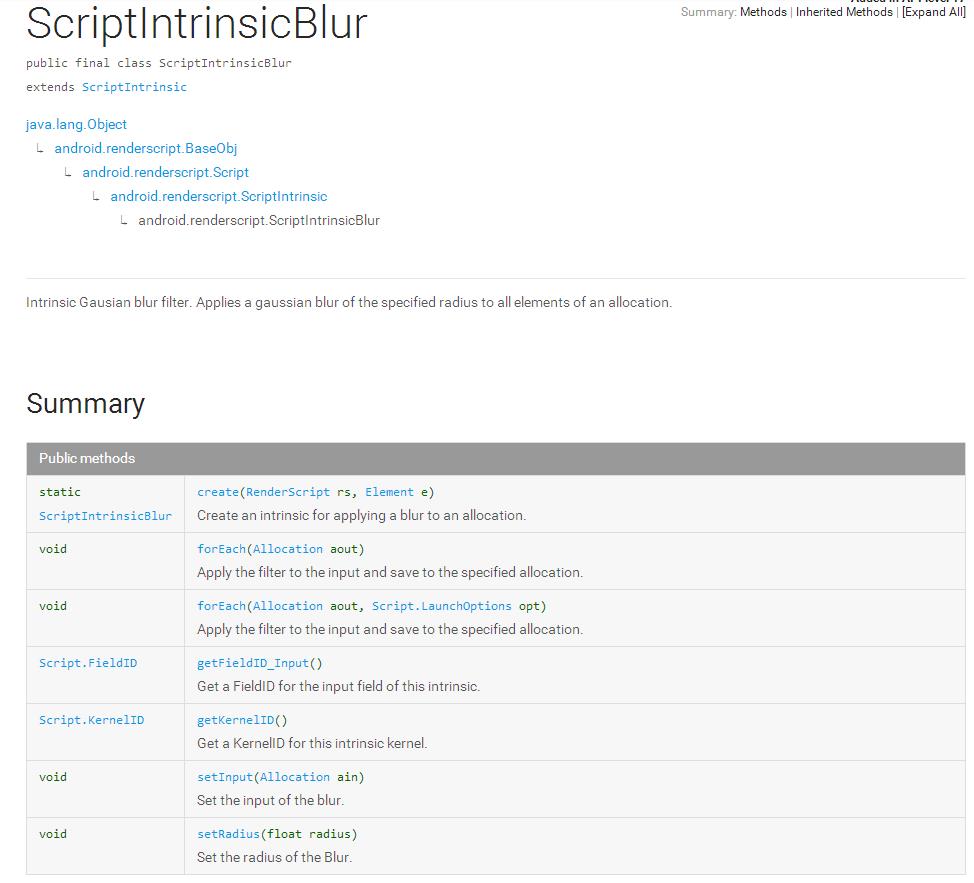 ScriptIntrinsicBlur類的申明