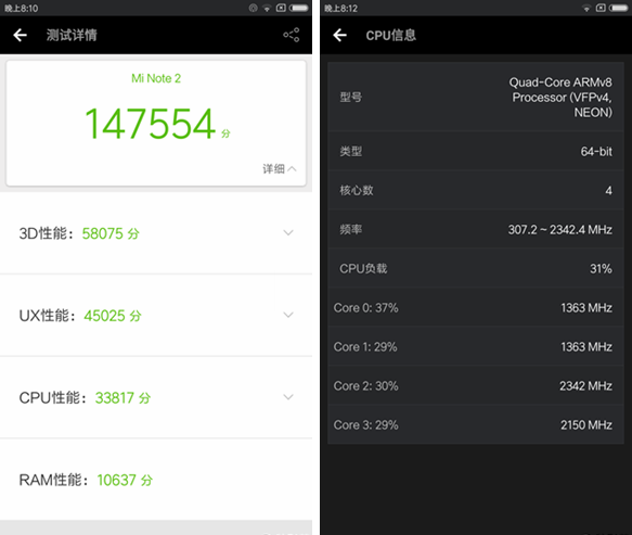 小米Note2跑分多少？小米Note2安兔兔跑分性能測試