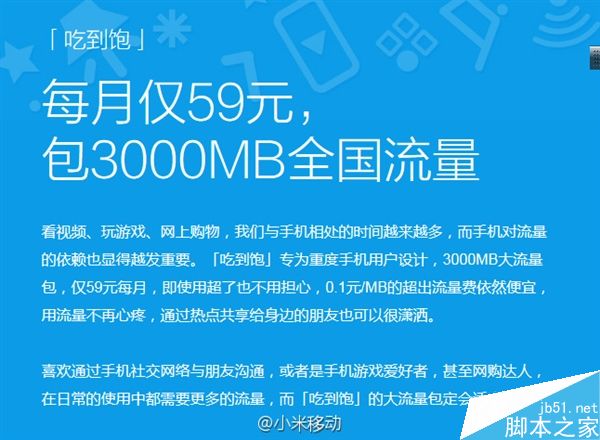 小米移動吃到飽電話卡新增四城 59元包3GB流量