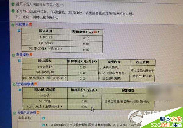 電信4g自由組合套餐資費詳情 電信4g自由組合資費1