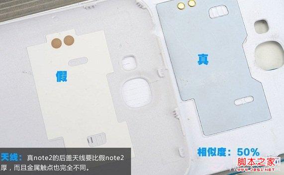 真假三星Note2天線對比