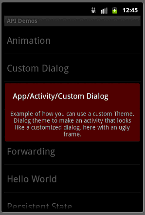 Android ApiDemo示例解讀系列之四：App->Activity->Custom Dialog