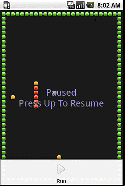 Android Snake貪吃蛇程序暫停