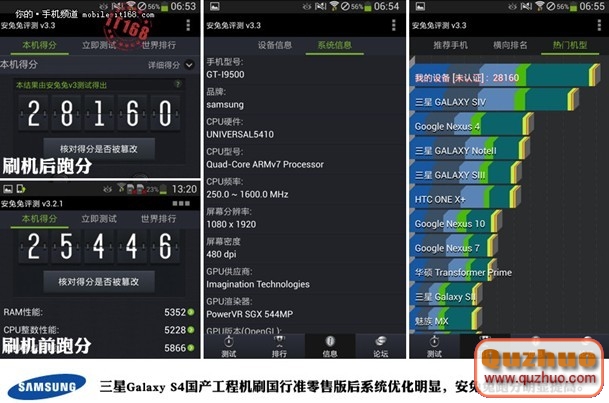 三星Galaxy S4刷機提高安兔兔跑分