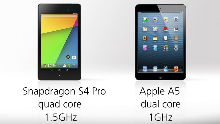 新版Nexus 7與iPad mini硬件大比拼