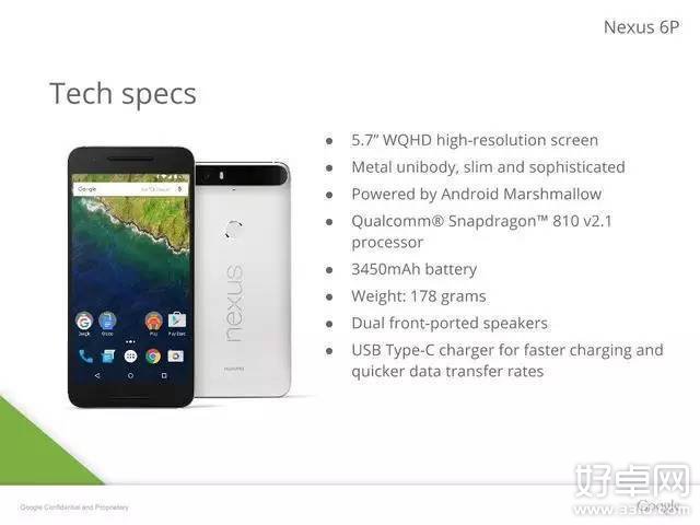 谷歌Nexus 6P配置詳情