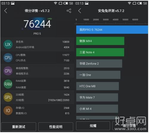 魅族pro5配置參數怎麼樣 魅族pro5跑分測試