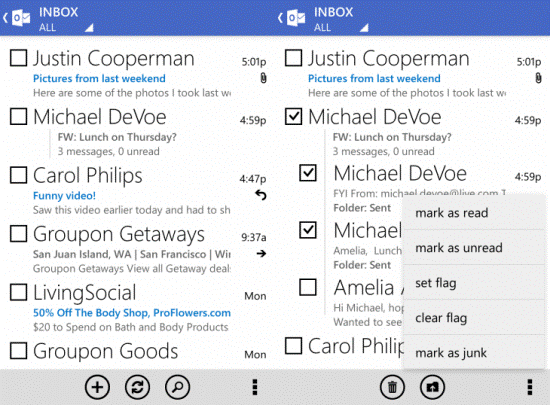 Outlook.com Android版升級 新增郵件過濾功能