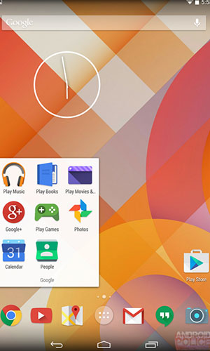 Android 4.5系統主屏截圖曝光 各應用換上新圖標