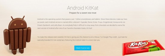 新版Android 4.4命名為KitKat