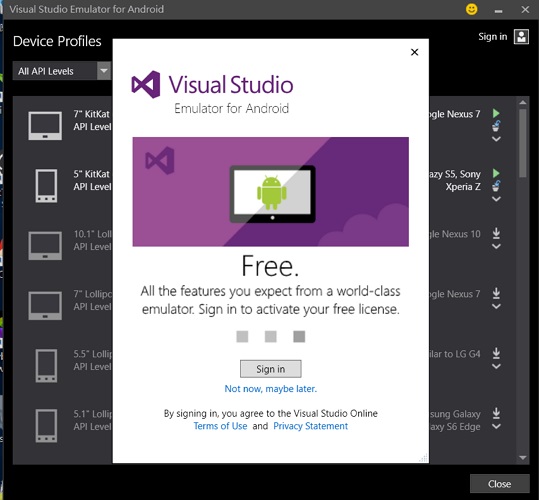 Visual Studio Android 7