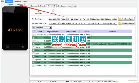 聯想黃金斗士Note8 A936 A938T刷recovery的教程