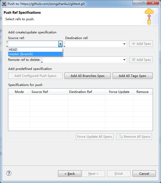 Push Ref Specifications