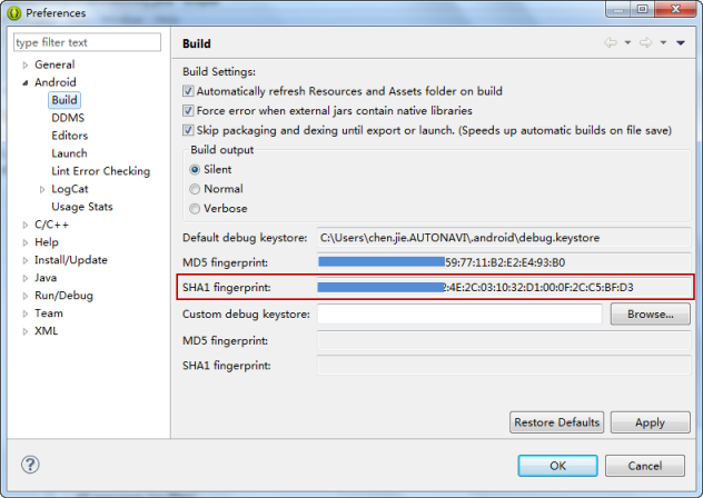 SHA1 fingerprint