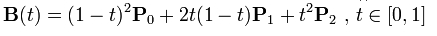 二階Bezier曲線公式