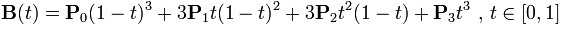 三階Bezier曲線公式