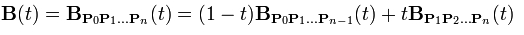 N階Bezier曲線遞歸公式