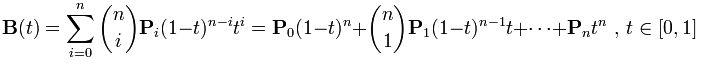 N階Bezier曲線公式