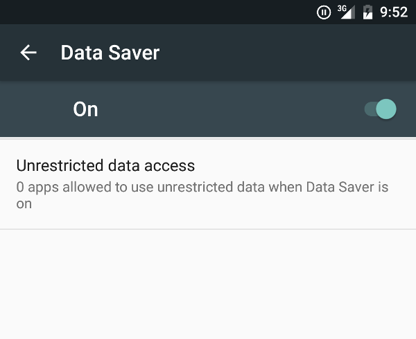 設置中的 Data Saver