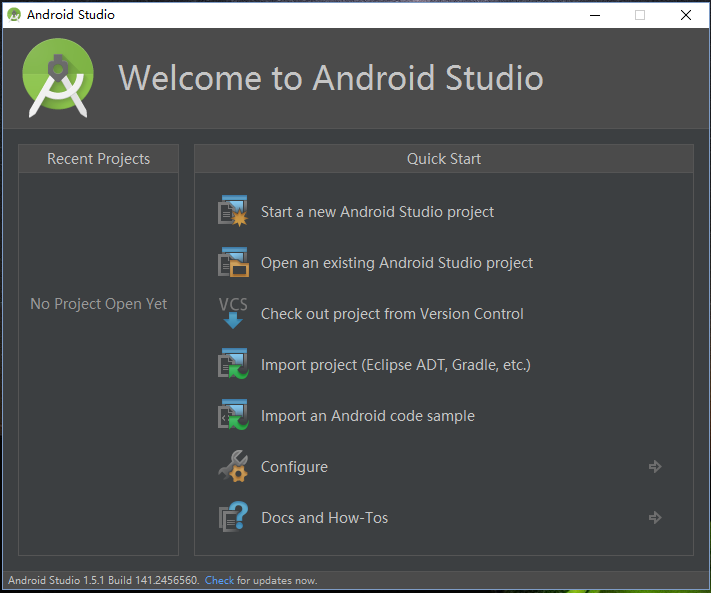 打開Android Studio