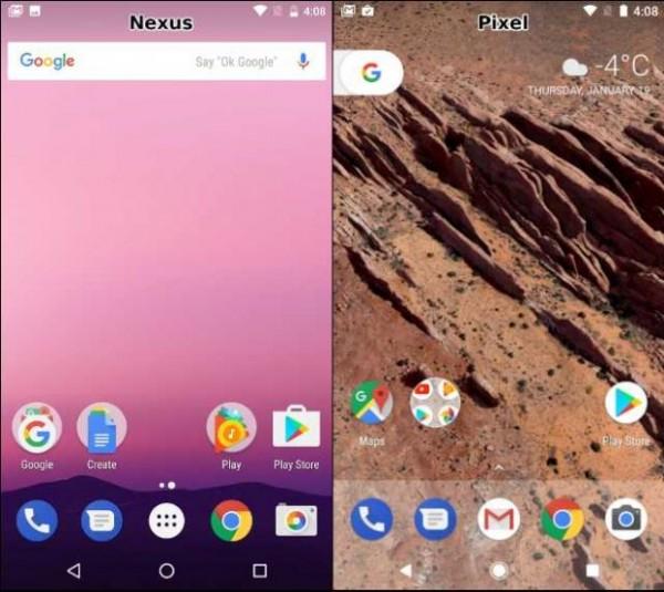谷歌Pixel與Nexus 的UI比較：差異不大