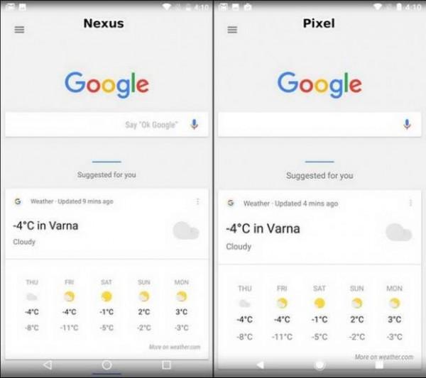 谷歌Pixel與Nexus 的UI比較：差異不大