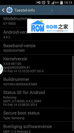 三星Galaxy S4,Android4.4.2